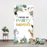 Lofaris Calling Party Animals Jungle Birthday Rectangle Backdrop